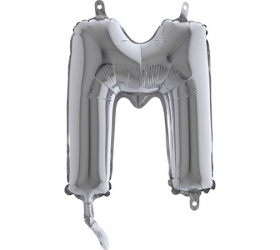 Balón písmeno M strieborné 35 cm