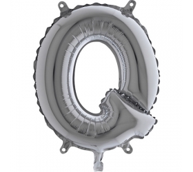 Balón písmeno Q strieborné 35 cm