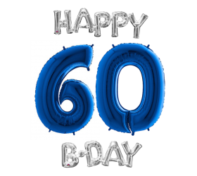 Narodeninový set balónov 60 modrá / strieborná