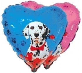 Balón Dalmatín s ružou modrý