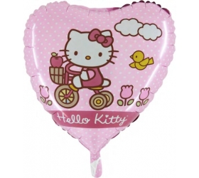 Balón Hello Kitty na bicykli