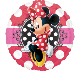 Balón Minnie ružová s bodkami