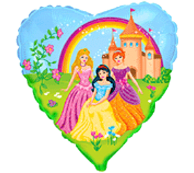 Balón Princezné s dúhou Srdce
