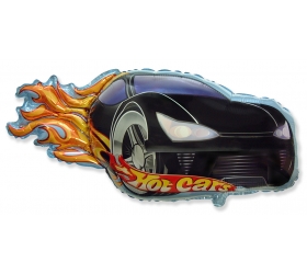 Balón Auto plamene čierne