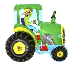 Balón Traktor so psom zelený