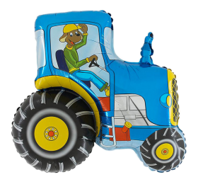 Balón Traktor so psom modrý