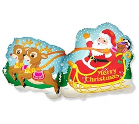 Balón Santa na saniach + soby