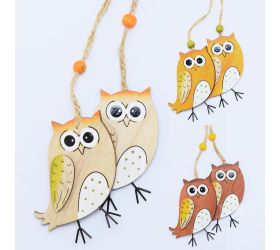 Záves sova mix 3farby 2ks 17x6x0,8