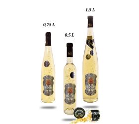 Ajándék palack - (0-90) év Irsai Olivér 23 karát- Születésnap fém címke 0,5 L