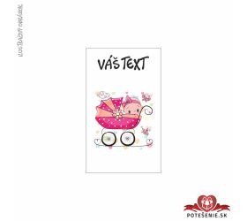 Čokoládka na krstiny, dievčatko v kočíku