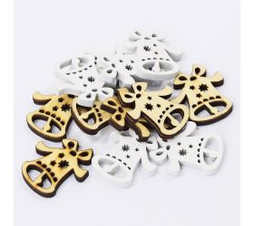 Zvonček prírodno-biely sada 12 ks 2,8 × 3 cm