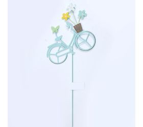 Zápich bicykel kov modrý 18x55cm