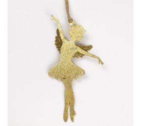 Balerína záves kov zlatá 14,5x7,5x1,5cm