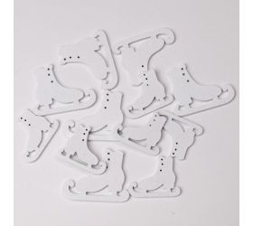 Drevené korčule biele s/12 4,5x3,1cm 3,5x2,8cm