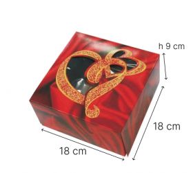 Krabička na zákusky s okienkom 18 x 18 x 9 cm