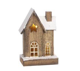 Kostolík drevený hnedý na batérie d19xš12xv31cm