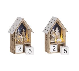 Domček advent s kockami bat LED mix farba