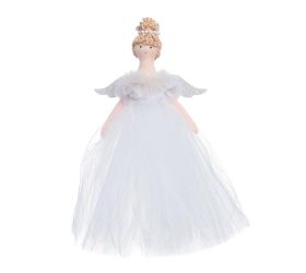 Záves víla biela/str textil 22cm