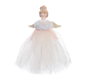 Záves víla béž/zlatá  textil 22cm