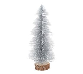 Vian. stromček na pníku strieborný s/2 23cm