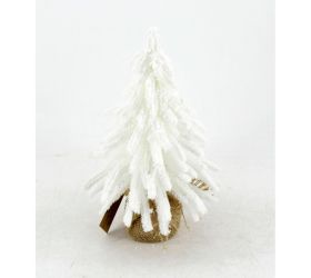 Umelý stromček v jute biely 27cm