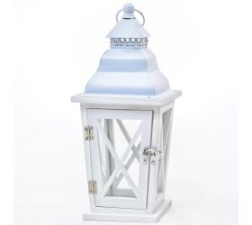 3fl/s-malý lampáš drevo/kov biely