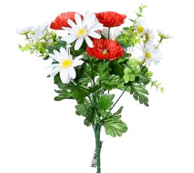 Kytica margaréta+červ.maky 12 41cm