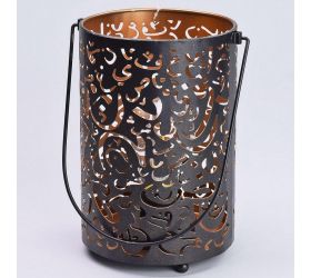 Led lampáš kov čiernozlatý 16x12,5x19,5cm