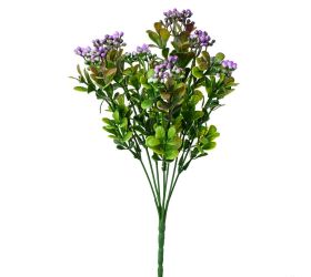 Zápich bobule fialové s lístkami 30cm