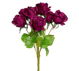 Kytica ruža tm.fialová 45cm