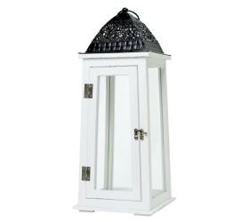 398fl/s lampáš drevo biely m 18x18x49,5cm