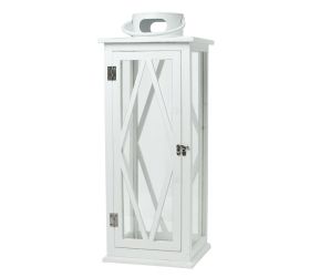 Lampáš drevo biely 24x24x61/73cm