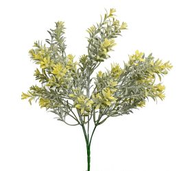 Zápich drobné lístky poprašené žlté 34cm