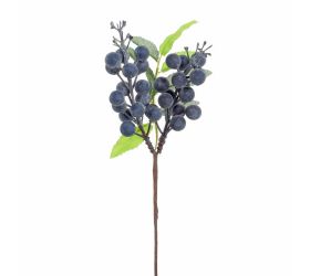 Konárik zeleň, modré bobule 26cm