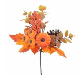 Konárik jeseň tekvica oraž., šiška, bobule 27cm