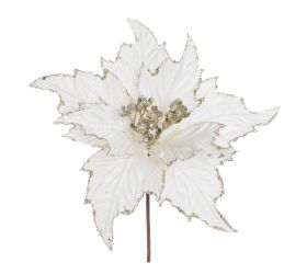 Vian. ruža/poinsetia biela 29cm