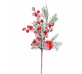 Vian. vetvička tuja, červ. jablko, bobule ľadové 38cm