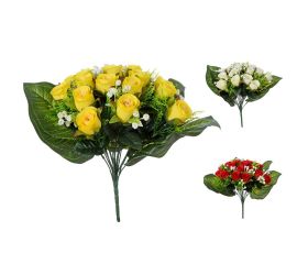 Kytica ruža, gypsa, zeleň, mix/f 36cm