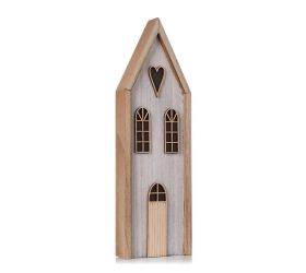 Domček srdiečko bie/nat drevo 29,5*9*3cm