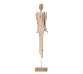 Anjel na podstavci nat/bie malý  drevo 46*8,3*5cm