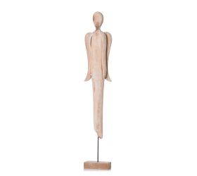 Anjel na podstavci nat/bie veľký  drevo 62*11*6cm