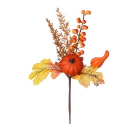 Zápich tekvica, bobulky, zeleň 28cm