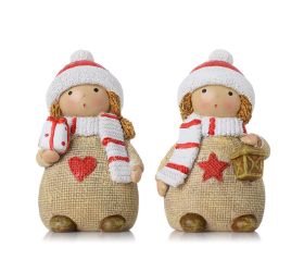 Detičky béž., mikul. čiapka, šál béž/čer/bie mix/2 poly 6*5*10cm