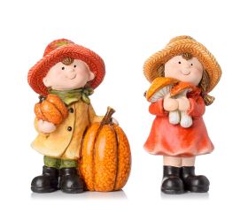 Deti klobúk, tekvice, hríbiky or/žl mix/2 poly 9*7*17,5cm