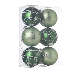 Guľa plast. zel/trá. zel mat s/6 8cm