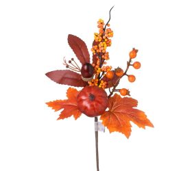 Konárik tekvica, žaluď, bobuľky, listy, or/hne/žl 28cm