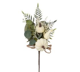 Konárik tuja,tekvice, zeleň, krém/zel 33cm