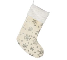 Vian. ponožka vzor vločka krém/zla.šamp zam/textil 28*43cm