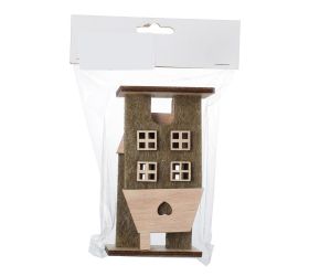 Domček béž/hne drevo/flis s/2 8*4*12,5cm