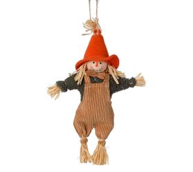 Záves strašiak polyester hn./oranž 18x4x28cm